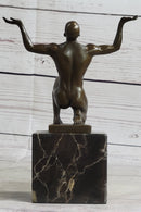 Abstract Modern Art Mid Century Nude Naked Male Athlete Bronze Sculpture Sale