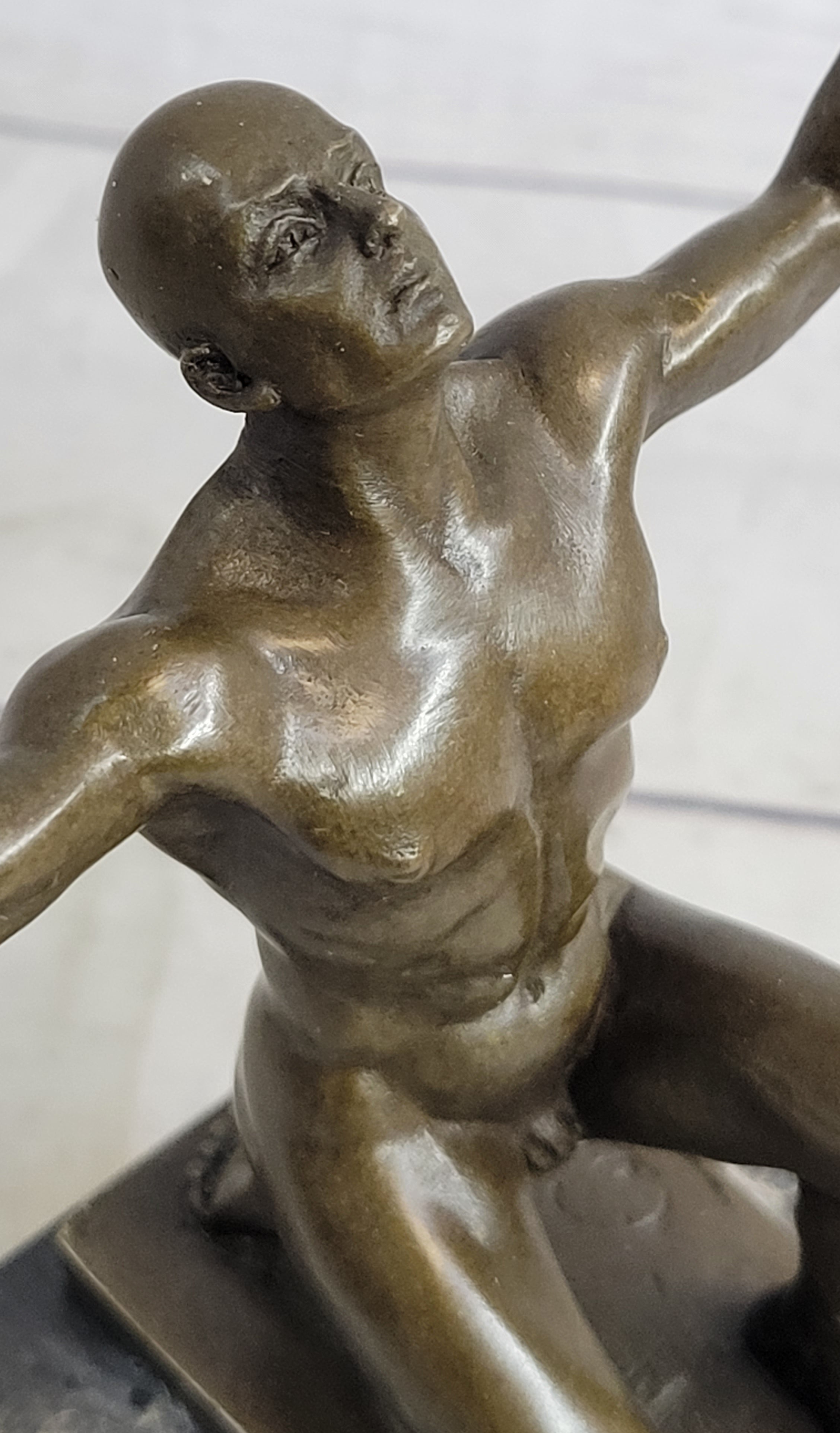 Abstract Modern Art Mid Century Nude Naked Male Athlete Bronze Sculpture Sale