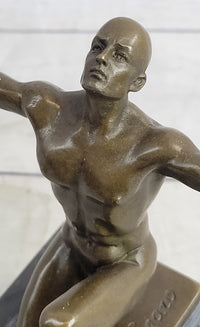 Abstract Modern Art Mid Century Nude Naked Male Athlete Bronze Sculpture Sale