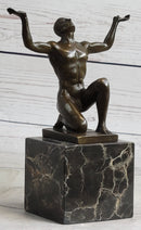 Abstract Modern Art Mid Century Nude Naked Male Athlete Bronze Sculpture Sale
