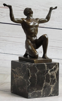 Abstract Modern Art Mid Century Nude Naked Male Athlete Bronze Sculpture Sale