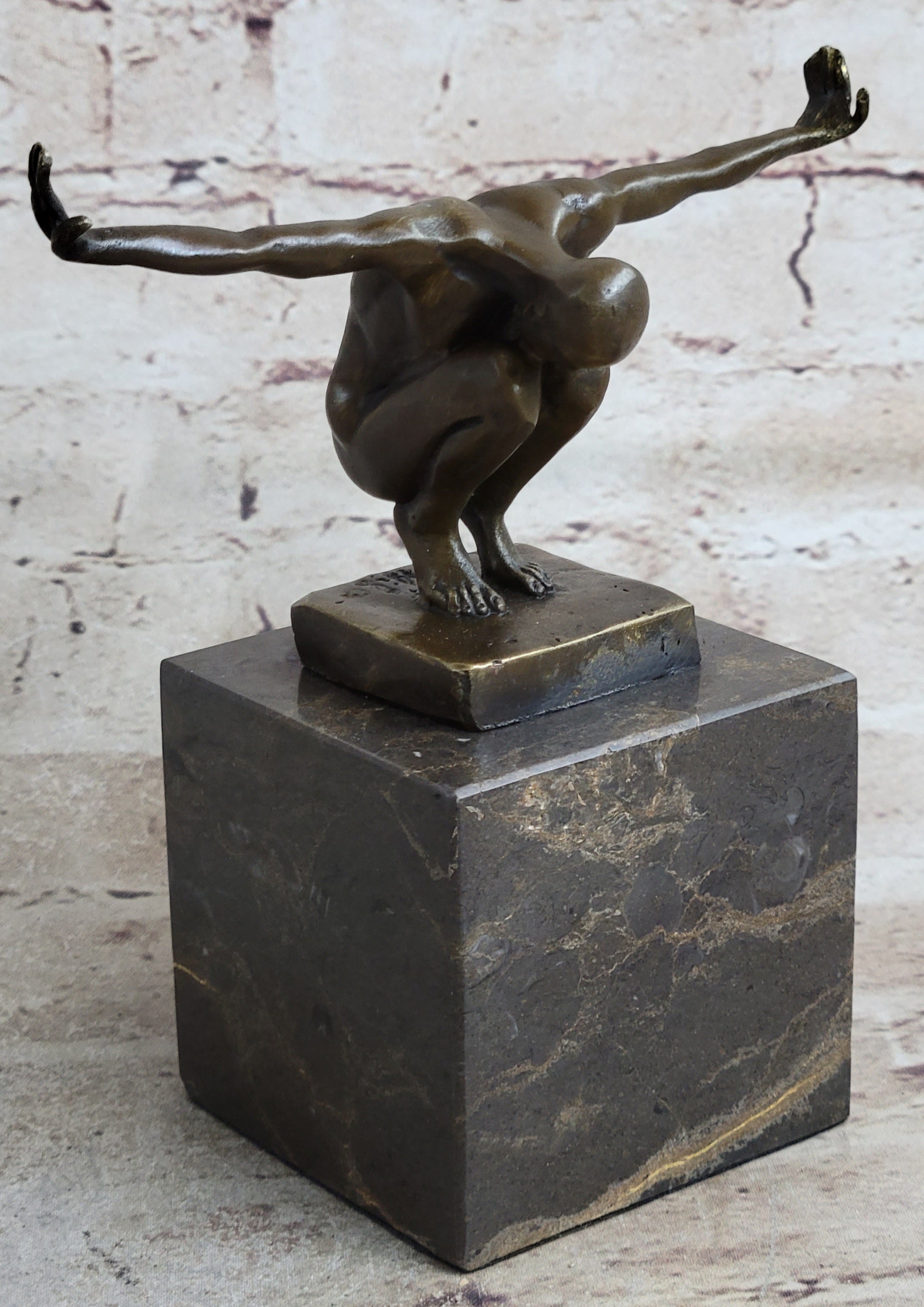 Signed Original Miguel Lopez (Milo) The Athlete Bronze Sculpture