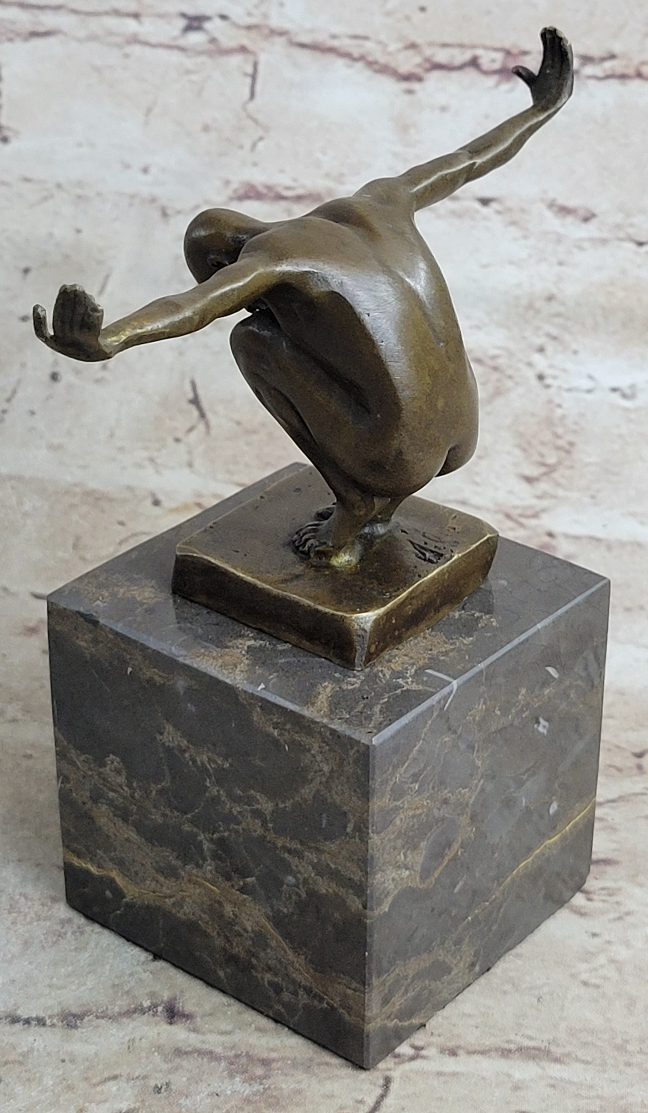 Signed Original Miguel Lopez (Milo) The Athlete Bronze Sculpture
