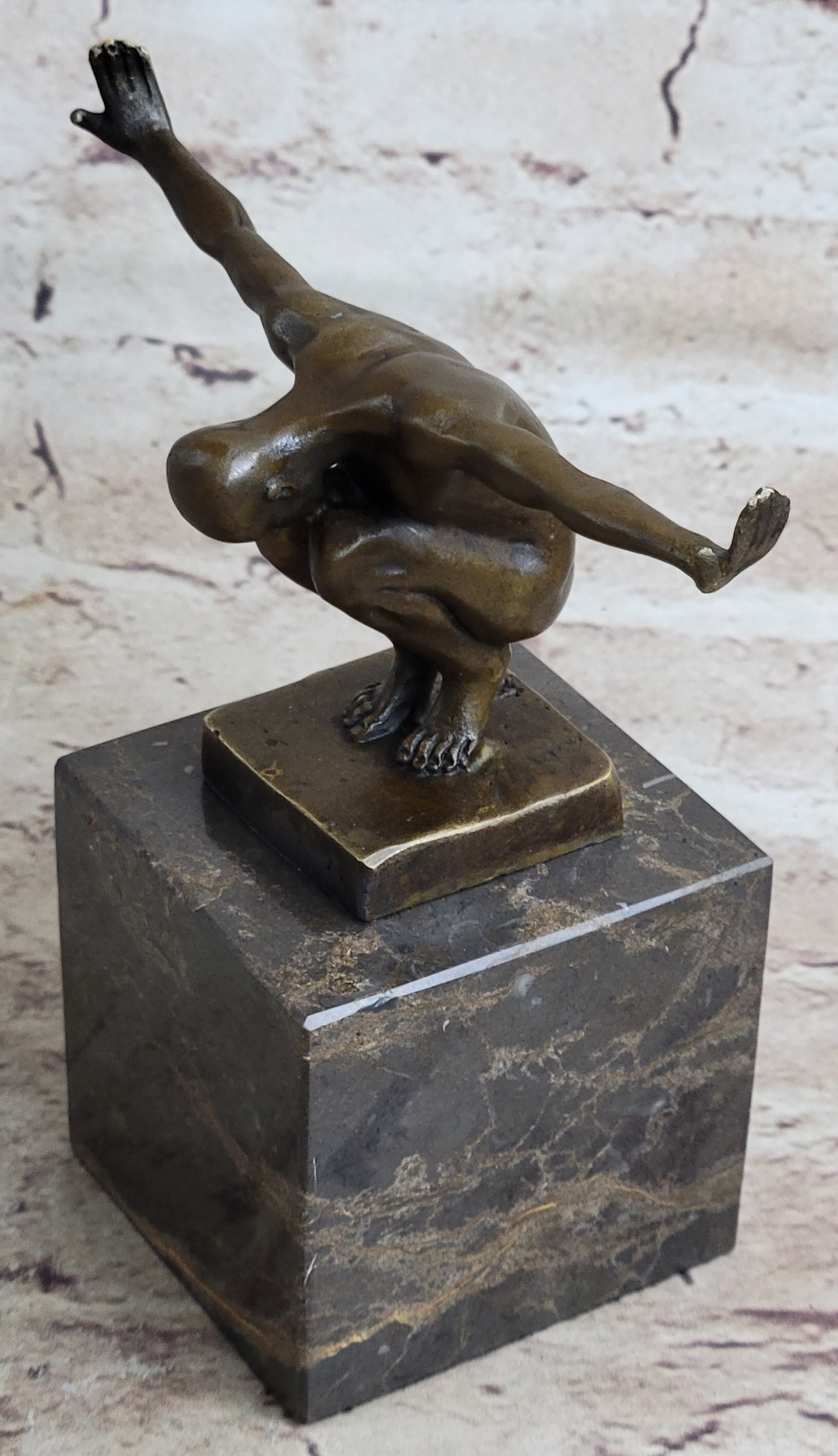 Signed Original Miguel Lopez (Milo) The Athlete Bronze Sculpture