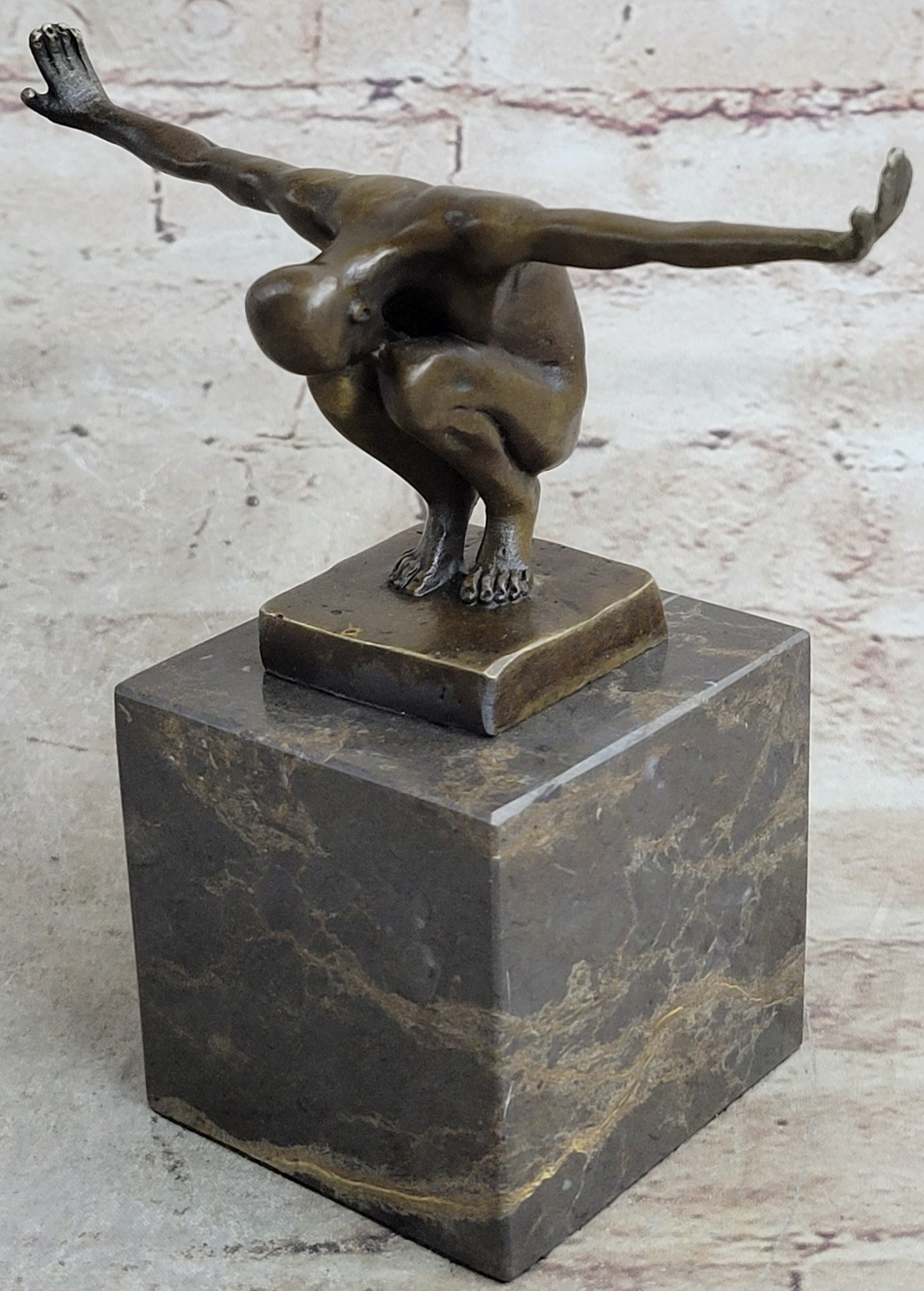 The Athlete by Miguel Lopez Solid Bronze Sculpture