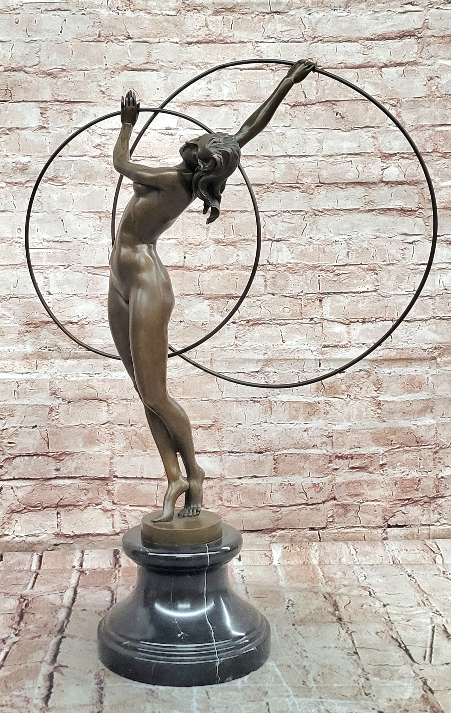Bronze Sculpture Erotic Art Deco Vintage Style Figure Statue by Cesaro