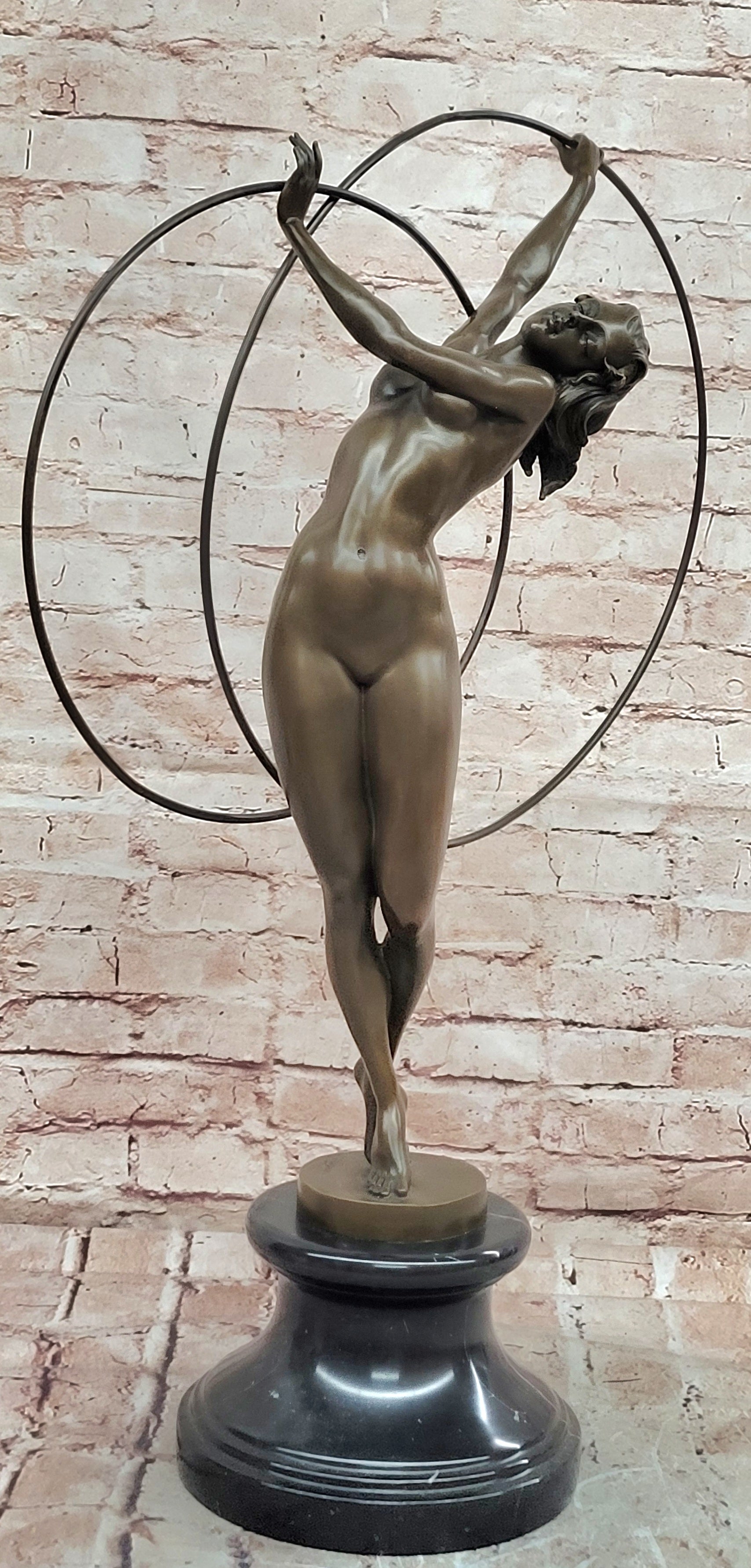 Bronze Sculpture Erotic Art Deco Vintage Style Figure Statue by Cesaro