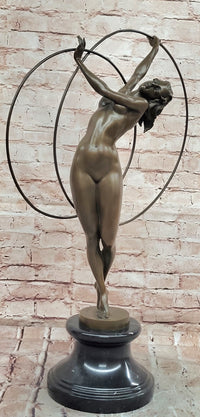 Bronze Sculpture Erotic Art Deco Vintage Style Figure Statue by Cesaro