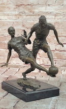 Bronze Sculpture Two soccer Players Figurine Bronze Statue, Signed: Milo