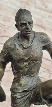 Bronze Sculpture Two soccer Players Figurine Bronze Statue, Signed: Milo