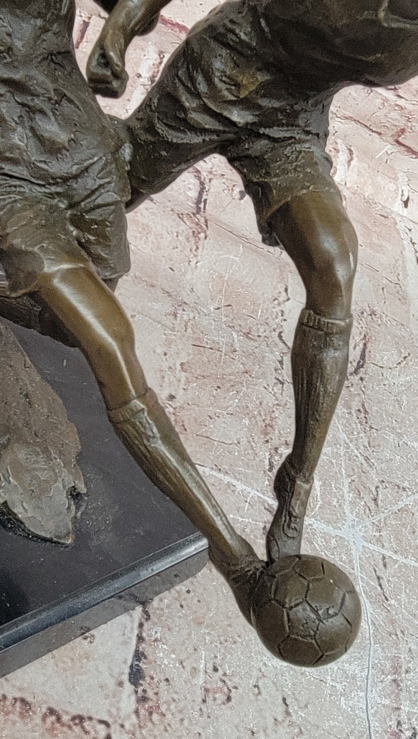 Bronze Sculpture Two soccer Players Figurine Bronze Statue, Signed: Milo