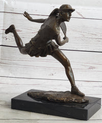 Female Tennis Star Player Trophy Bronze by Artist Milo