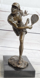 Female Tennis Star Player Trophy Bronze by Artist Milo