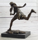 Female Tennis Star Player Trophy Bronze by Artist Milo