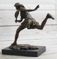 Female Tennis Star Player Trophy Bronze by Artist Milo