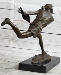 Female Tennis Star Player Trophy Bronze by Artist Milo