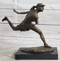 Female Tennis Star Player Trophy Bronze by Artist Milo