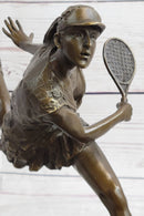 Female Tennis Star Player Trophy Bronze by Artist Milo