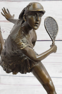 Female Tennis Star Player Trophy Bronze by Artist Milo
