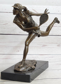 Female Tennis Star Player Trophy Bronze by Artist Milo