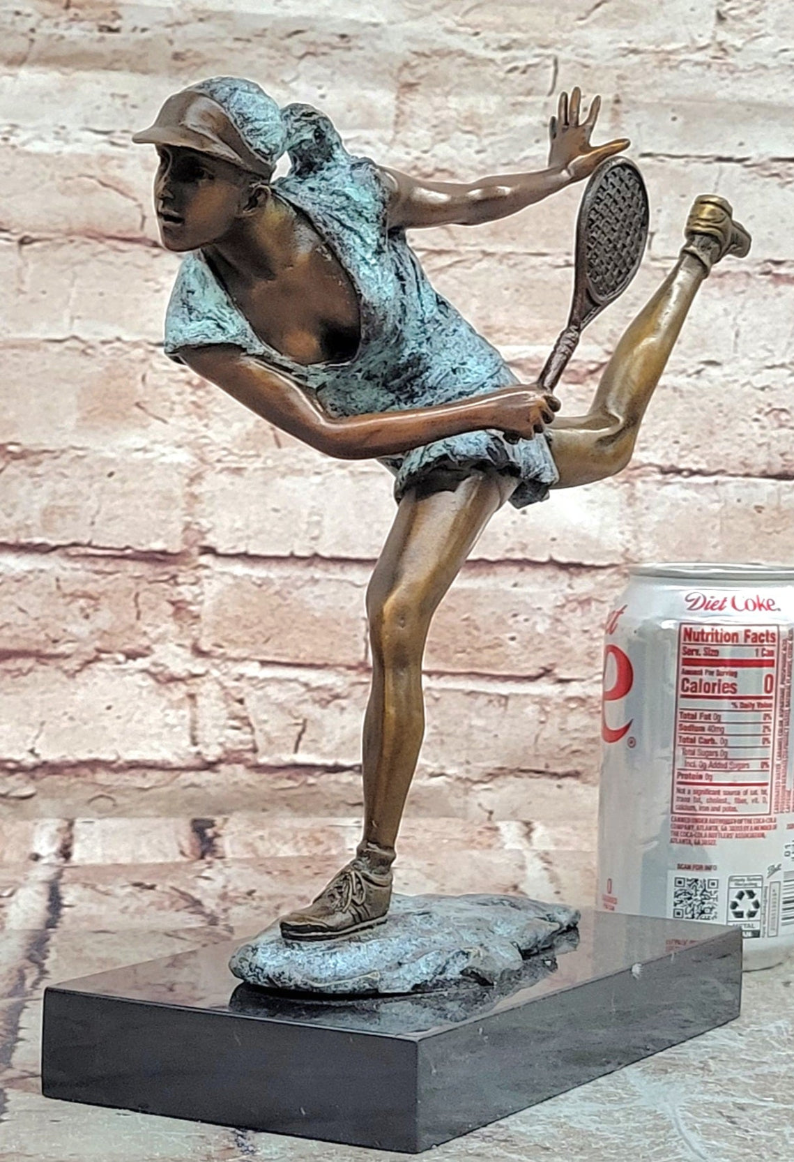 Signed Original Milo Male Running Girl Sport Trophy Genuine Bronze Sculpture Statue