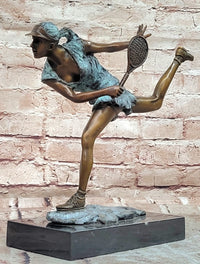 Signed Original Milo Male Running Girl Sport Trophy Genuine Bronze Sculpture Statue