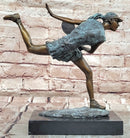 Signed Original Milo Male Running Girl Sport Trophy Genuine Bronze Sculpture Statue
