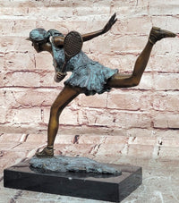 Signed Original Milo Male Running Girl Sport Trophy Genuine Bronze Sculpture Statue