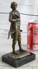 18th or 19th Century Man Bronze Sculpture on Marble Base