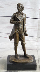 18th or 19th Century Man Bronze Sculpture on Marble Base
