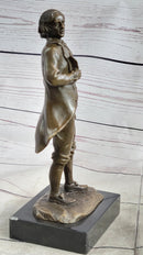 18th or 19th Century Man Bronze Sculpture on Marble Base