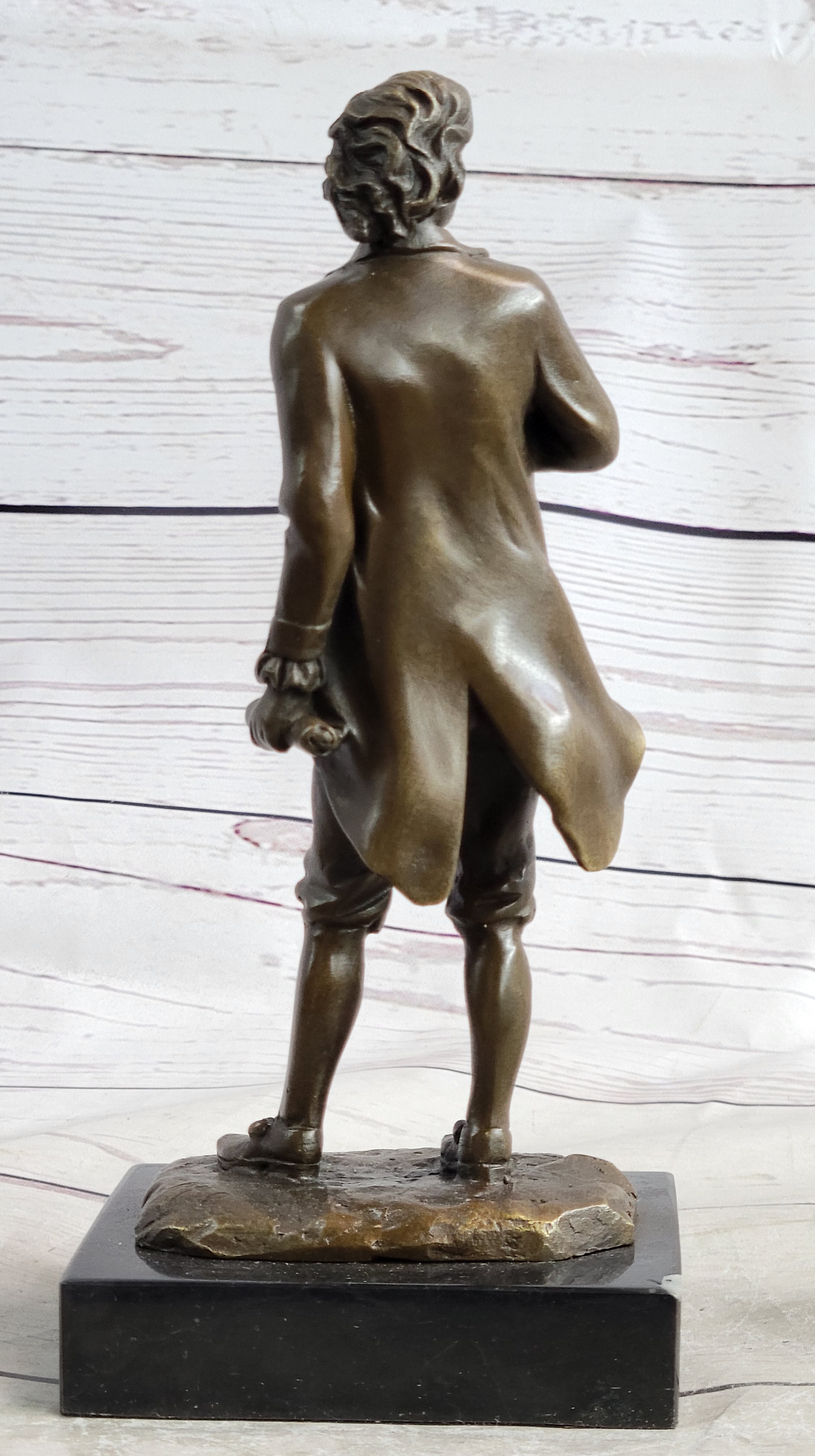 18th or 19th Century Man Bronze Sculpture on Marble Base
