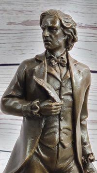 18th or 19th Century Man Bronze Sculpture on Marble Base