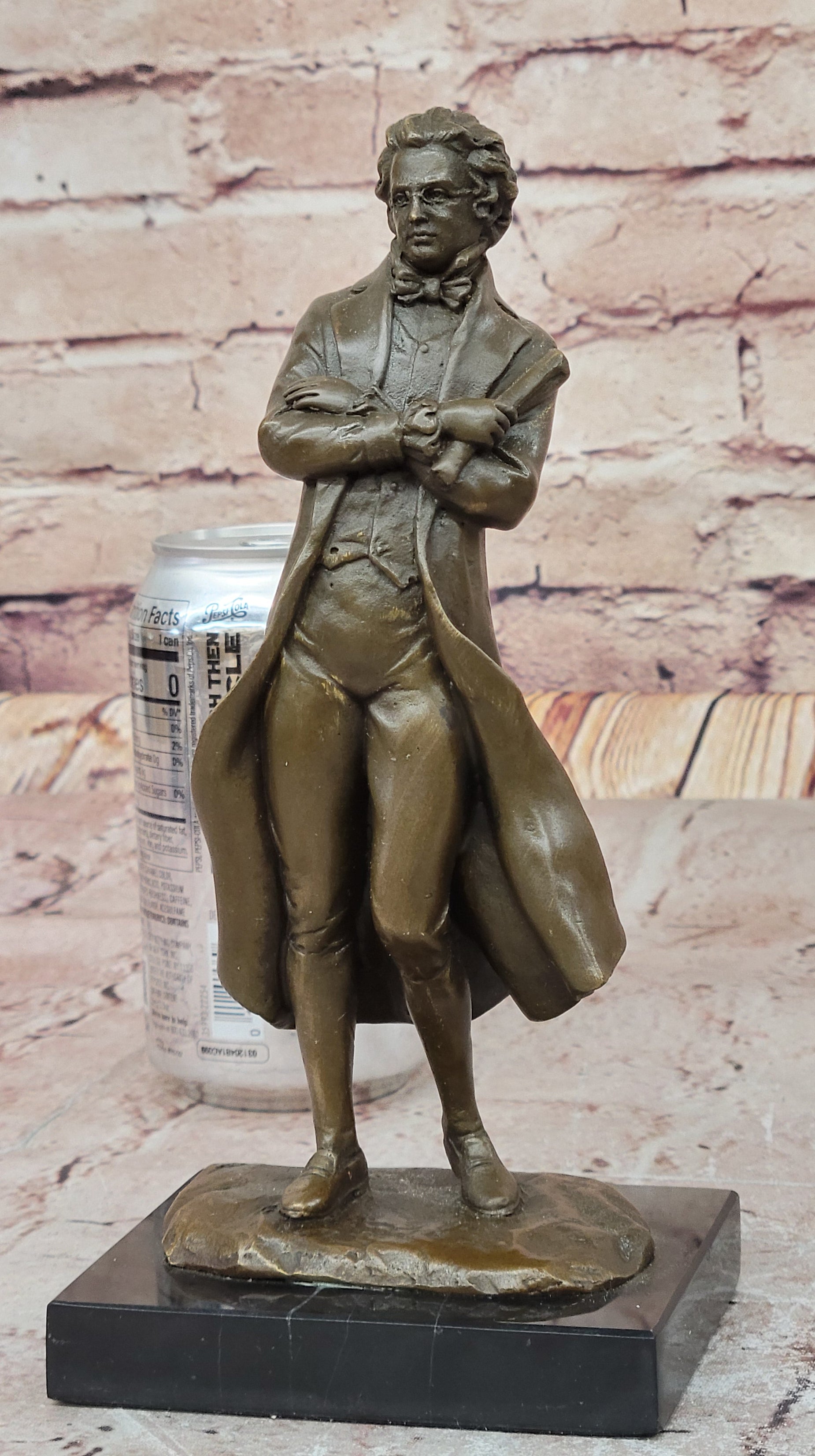 Bronze 19th-Century Gentleman in Formal Attire Signed Milo