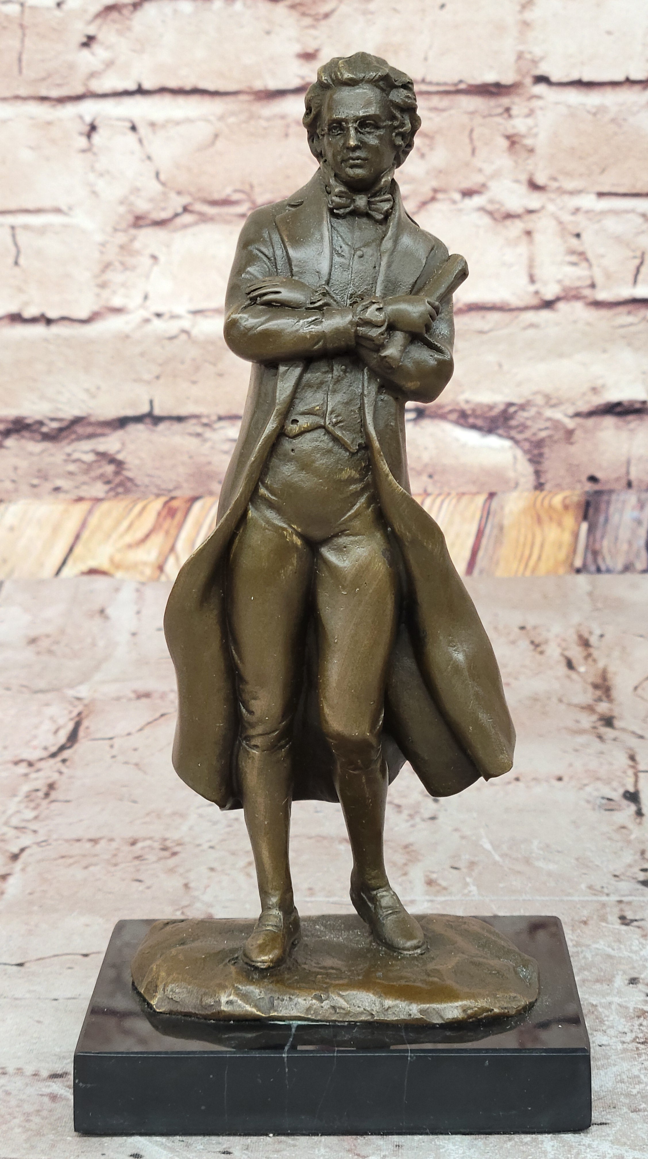 Bronze 19th-Century Gentleman in Formal Attire Signed Milo