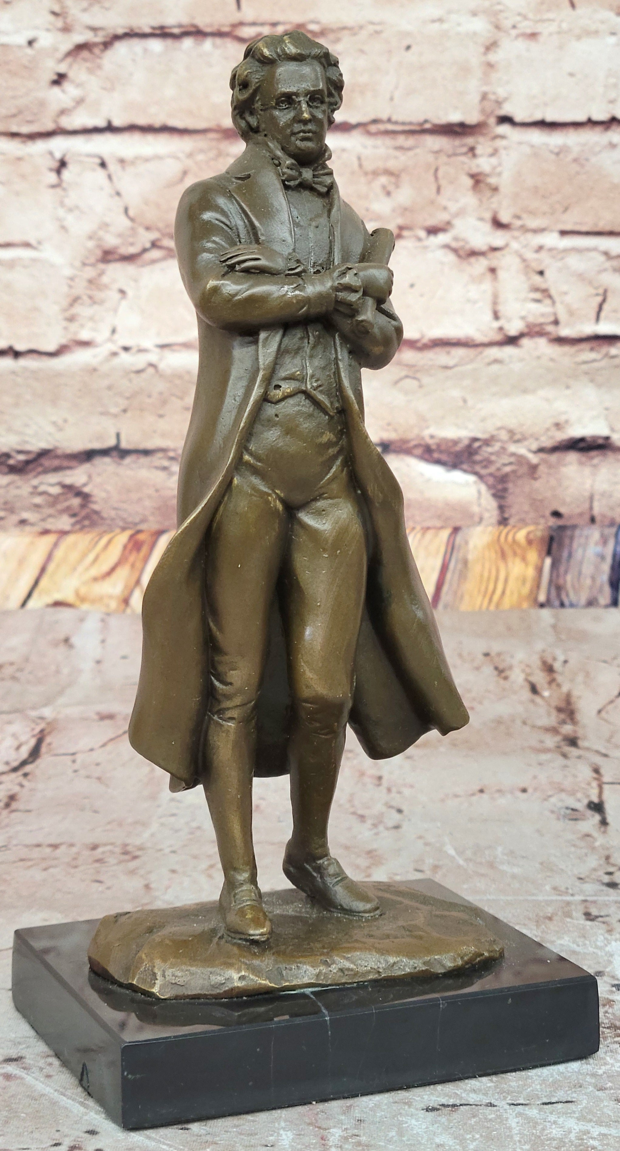 Bronze 19th-Century Gentleman in Formal Attire Signed Milo