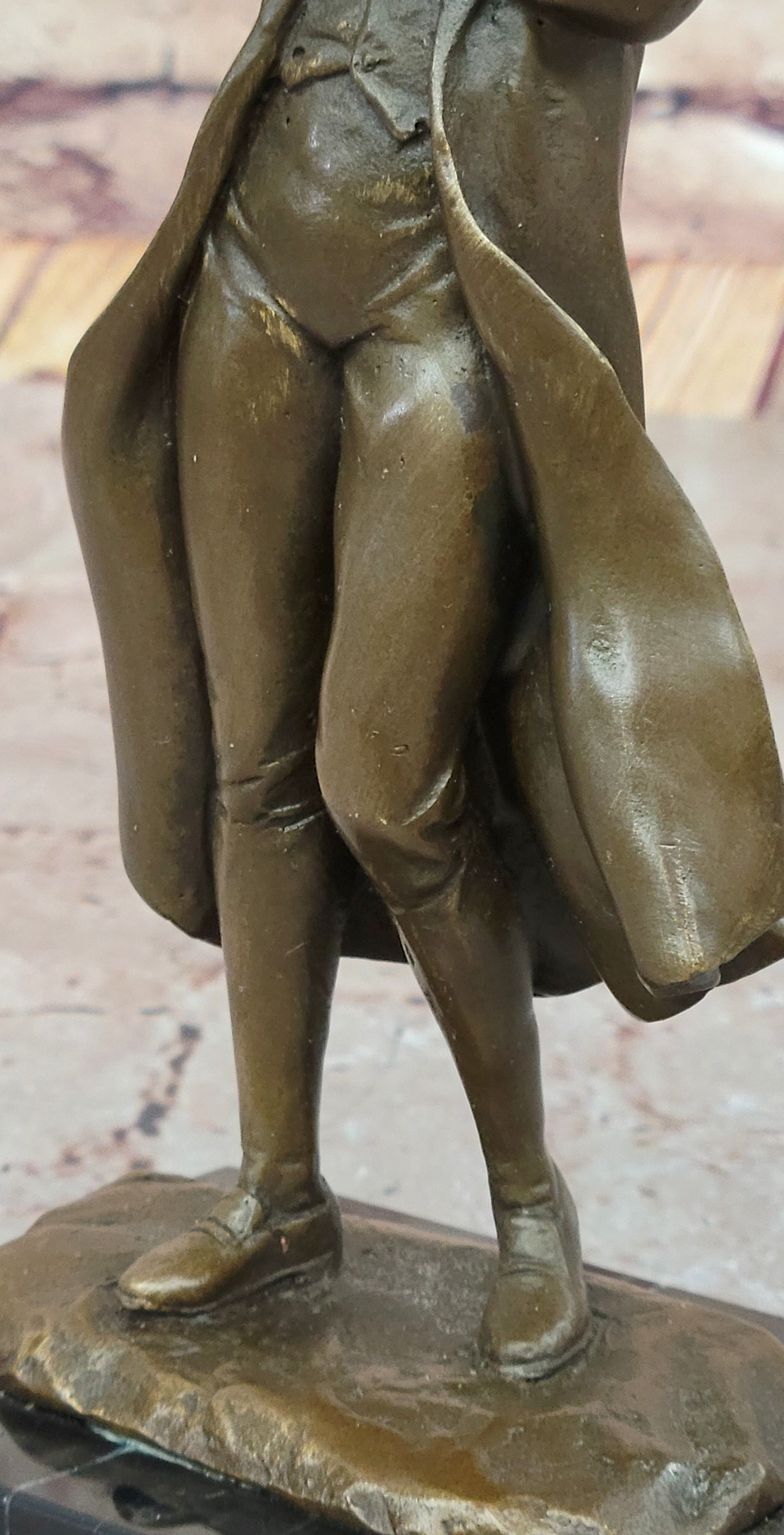 Bronze 19th-Century Gentleman in Formal Attire Signed Milo