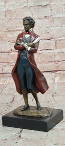 Hand Made Genuine Bronze Figurine of Franz Schubert Signed Milo Artwork