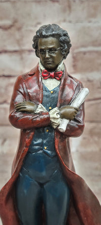 Hand Made Genuine Bronze Figurine of Franz Schubert Signed Milo Artwork