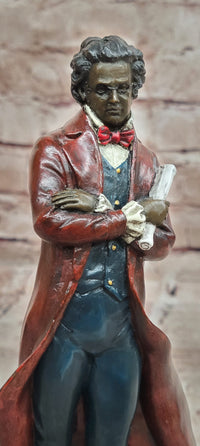 Hand Made Genuine Bronze Figurine of Franz Schubert Signed Milo Artwork