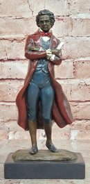 Hand Made Genuine Bronze Figurine of Franz Schubert Signed Milo Artwork
