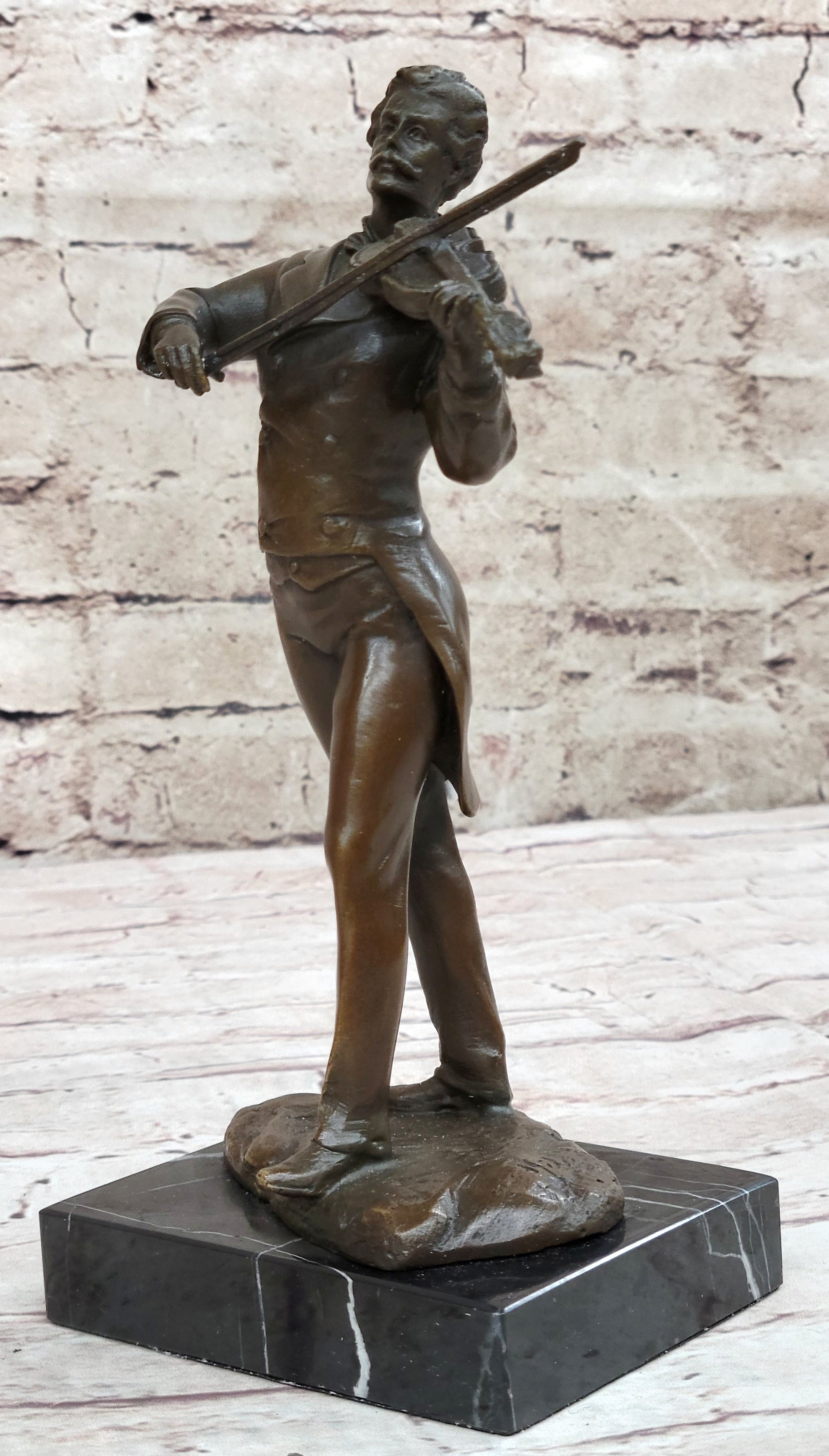 Bronze Johann Strauss Playing Violin Hot Cast Figure