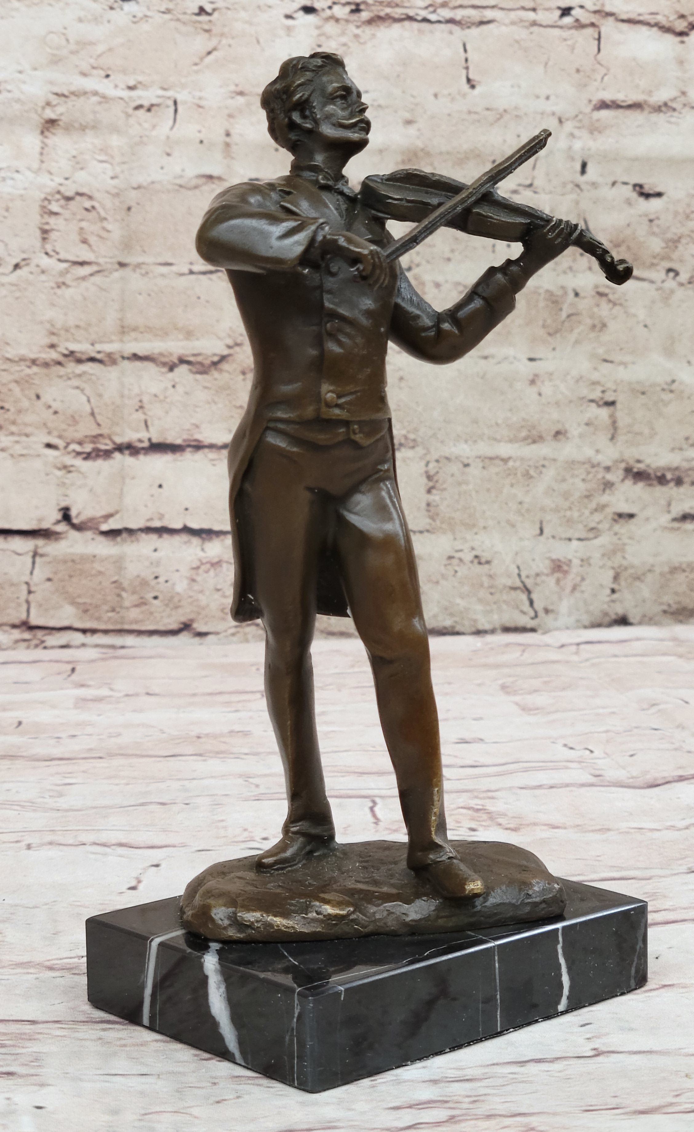 Bronze Johann Strauss Playing Violin Hot Cast Figure