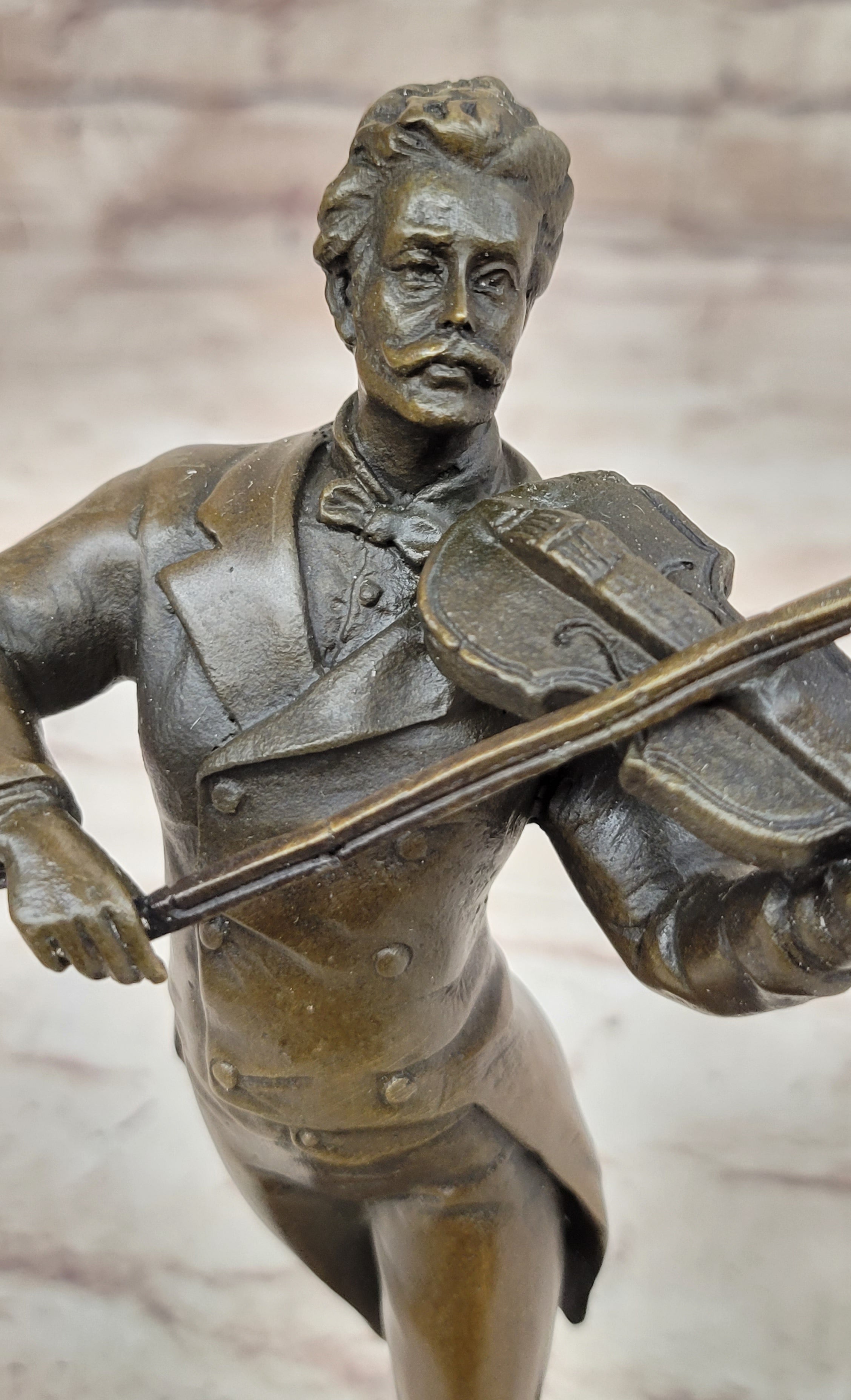 Bronze Johann Strauss Playing Violin Hot Cast Figure