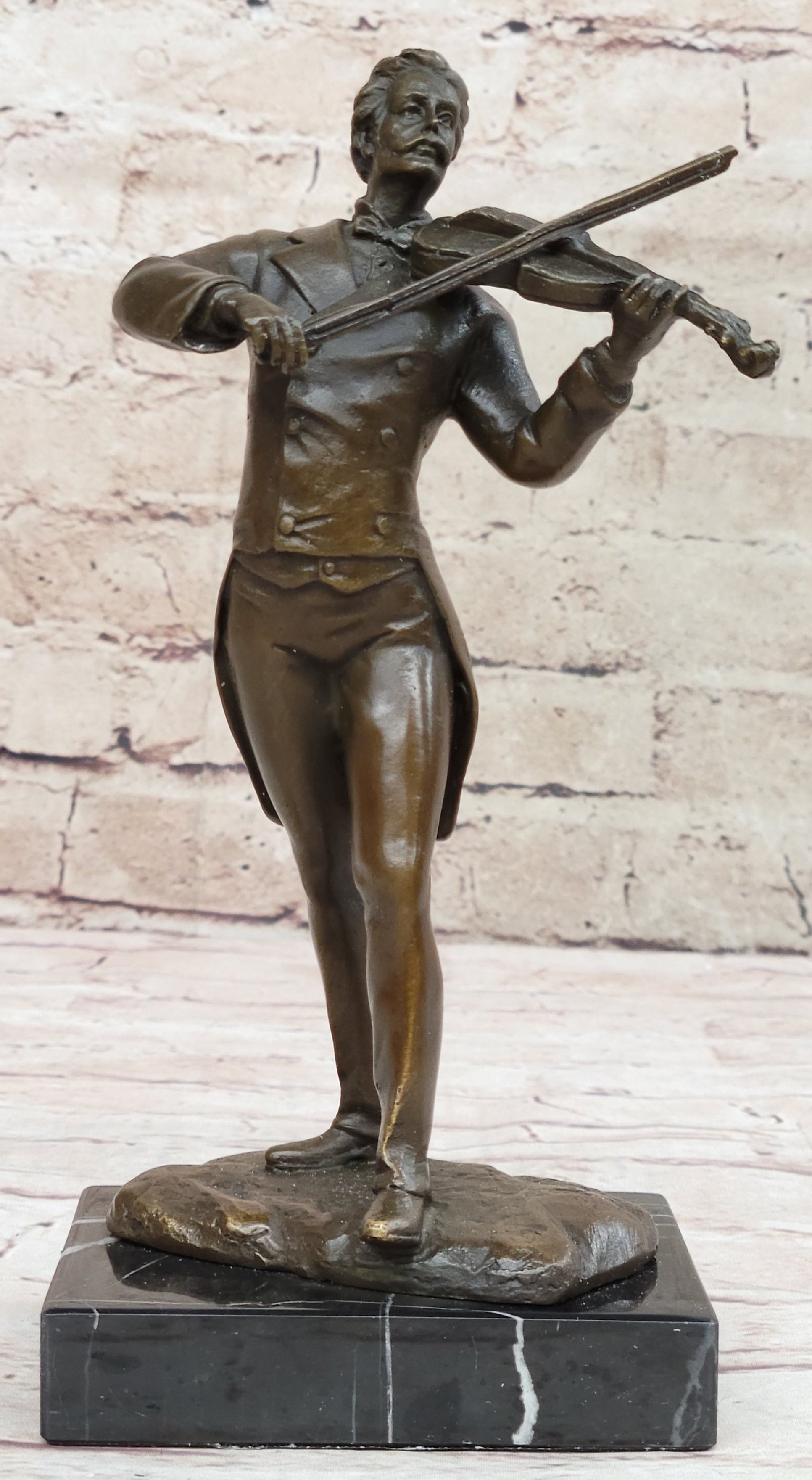 Bronze Johann Strauss Playing Violin Hot Cast Figure
