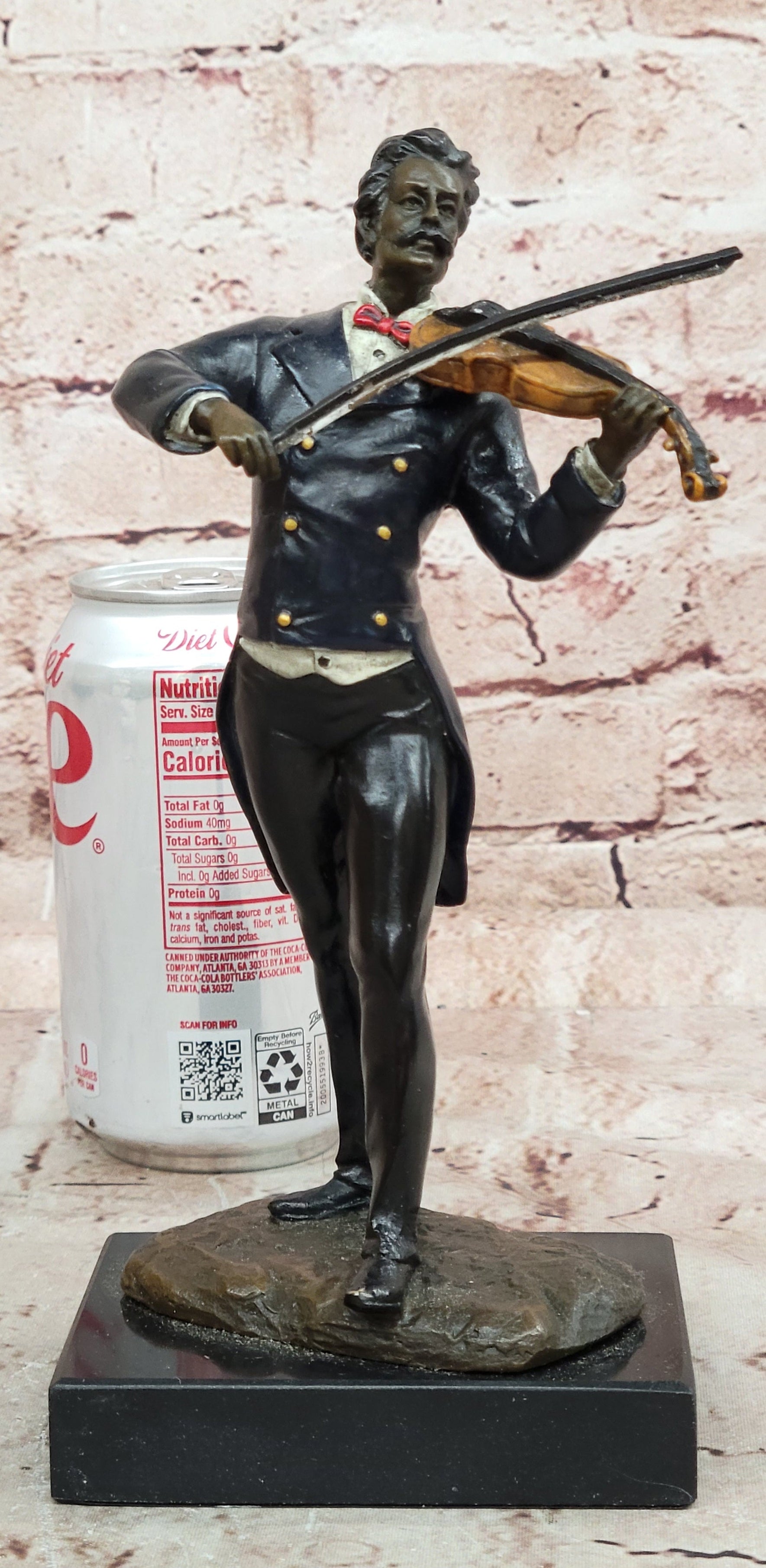 Vintage Bronze Musician Composer Johann Strauss Signed Milo