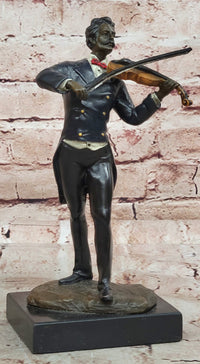 Vintage Bronze Musician Composer Johann Strauss Signed Milo