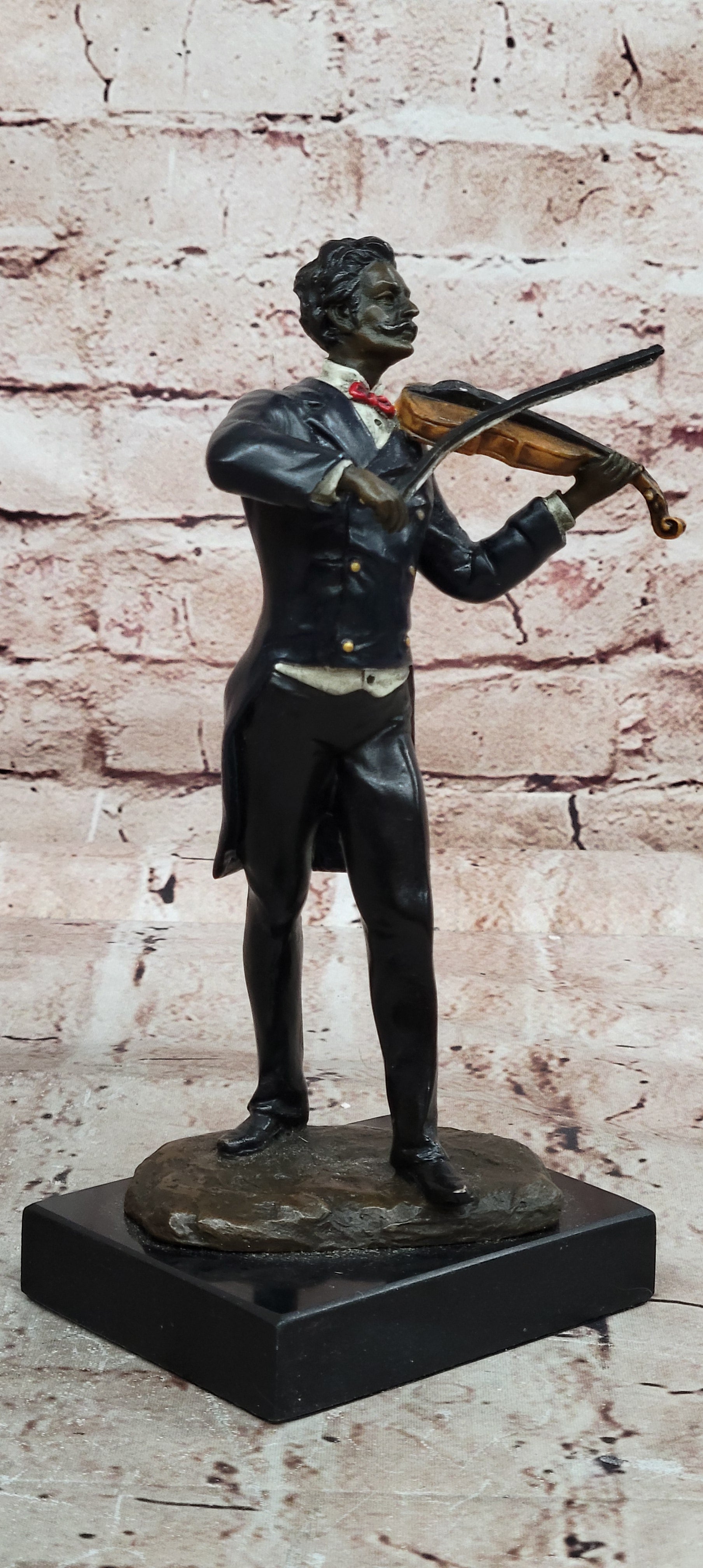 Vintage Bronze Musician Composer Johann Strauss Signed Milo