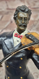 Vintage Bronze Musician Composer Johann Strauss Signed Milo