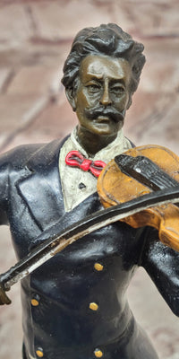 Vintage Bronze Musician Composer Johann Strauss Signed Milo
